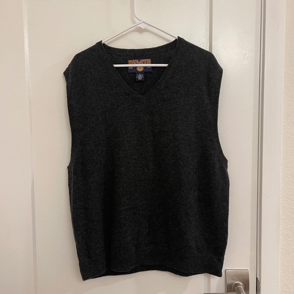 Vintage Duluth Merino Wool‎ Cashmere Vest Fall Classic Gray Preppy Old Money